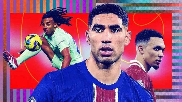 ESPN年度10大邊后衛(wèi)：阿什拉夫當(dāng)選最佳，阿諾德第2，迪馬爾科第7