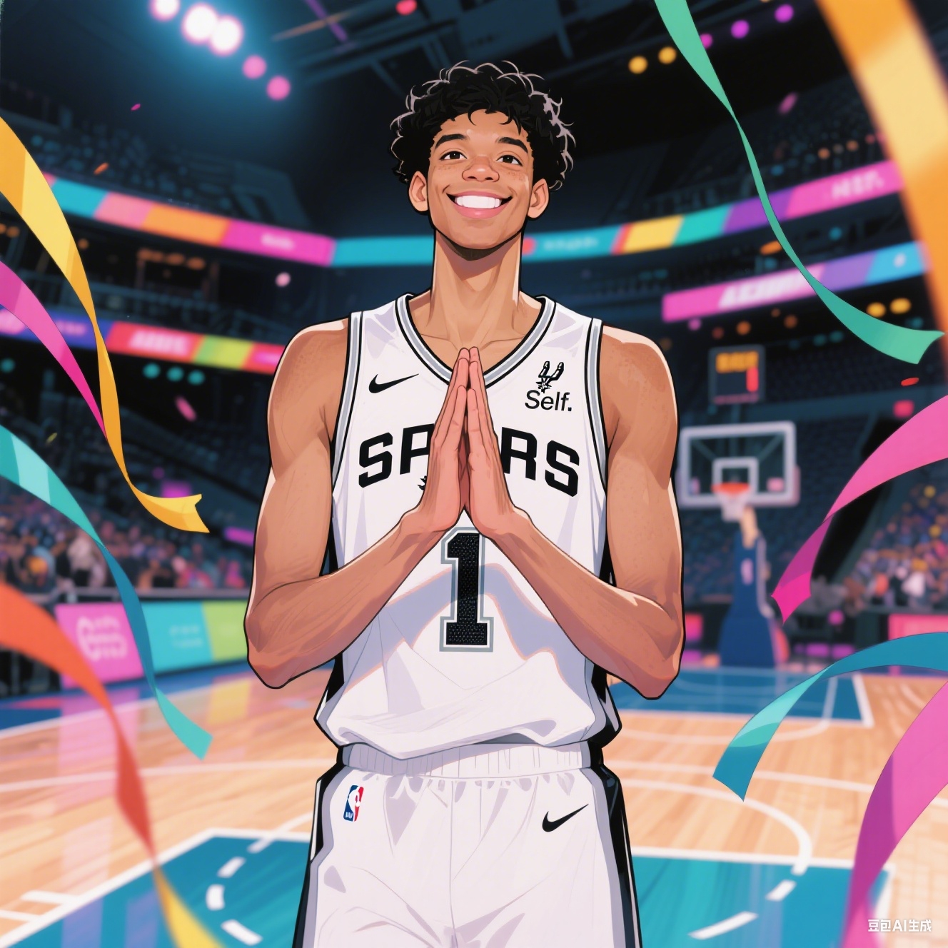 ??阿彌陀佛善哉善哉！文班亞馬以后的標志性慶祝姿勢有了！