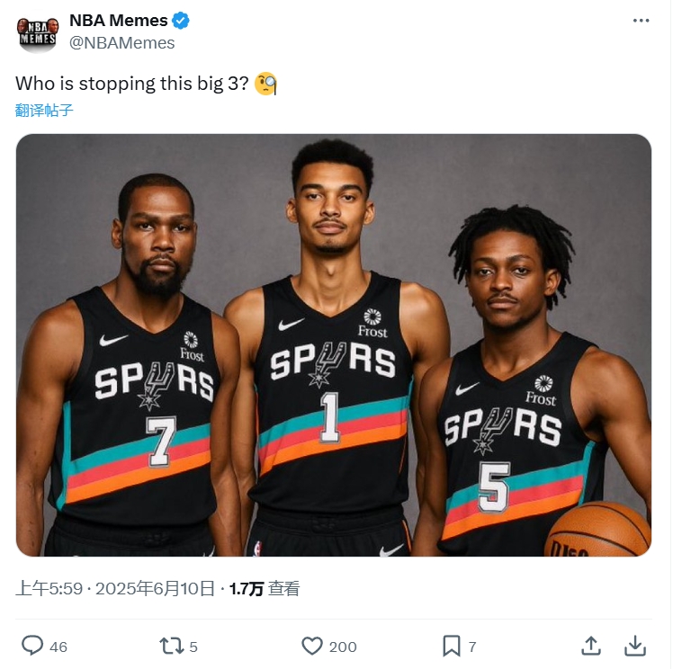 ??美媒暢想：誰(shuí)能阻擋杜蘭特+文班+?？怂沟娜揞^？！