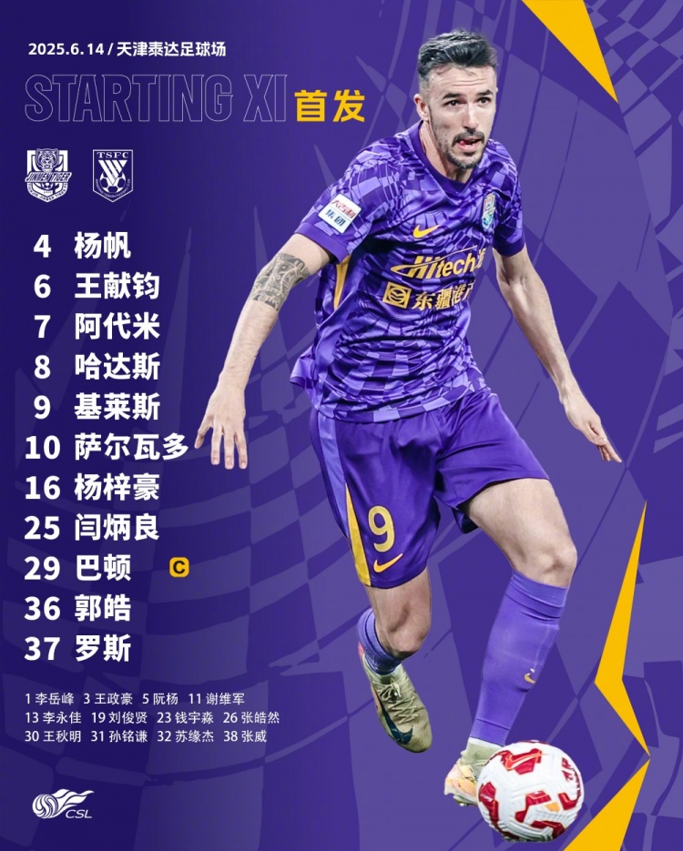 天津津門虎今日首發(fā)！