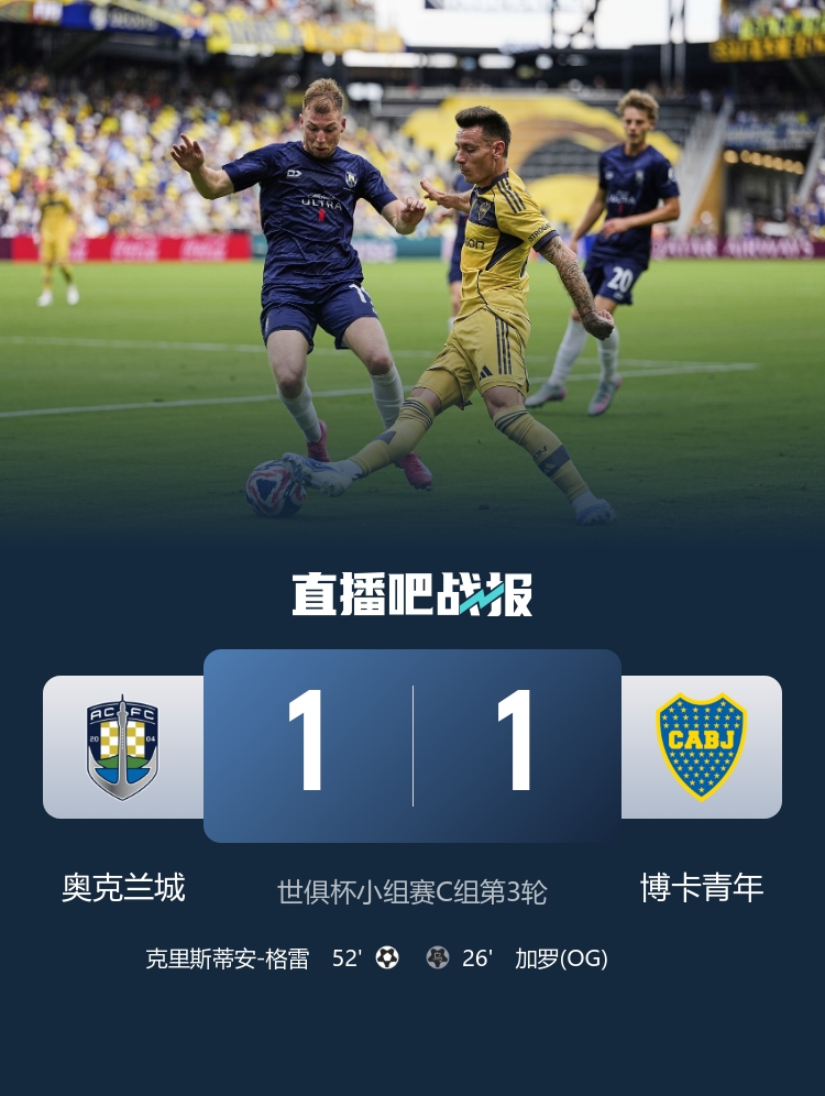 已是奇跡！奧克蘭城世界排名第4971名，戰(zhàn)平152名的博卡