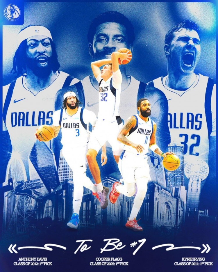 獨(dú)行俠同時(shí)擁有三位狀元秀?? 近35年來(lái)NBA第六支
