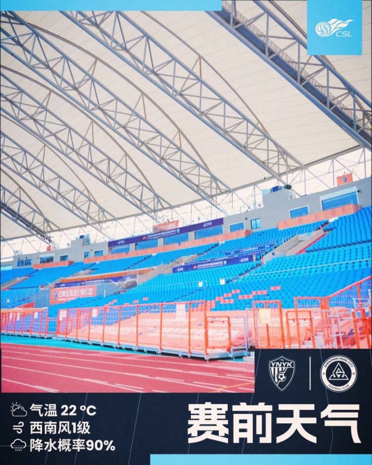 請隨深圳新鵬城奔赴客場的球迷朋友注意防雨保暖，攜帶雨衣