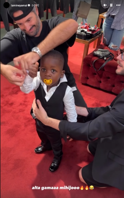 攜弟參加頒獎(jiǎng)典禮？亞馬爾社媒曬弟弟：寶貝，你穿的可是高級(jí)貨！