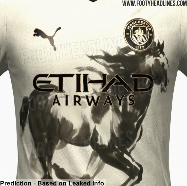 外媒：曼城將推出馬年特別版球衣，設計靈感源自中國傳統(tǒng)水墨畫