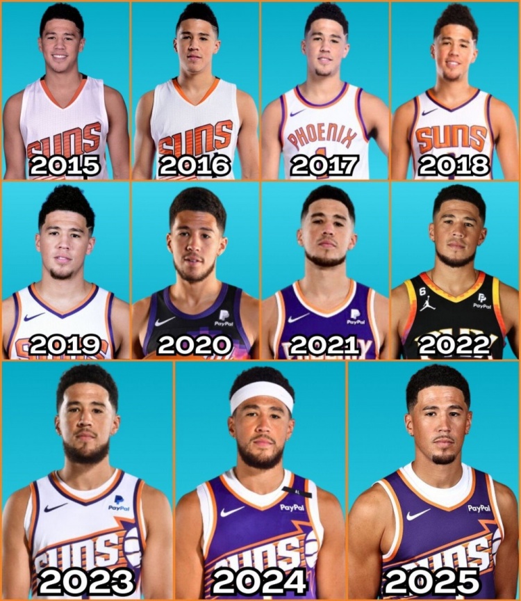 2015-2025歷年媒體日照片！布克眼中的光芒在逐漸褪去