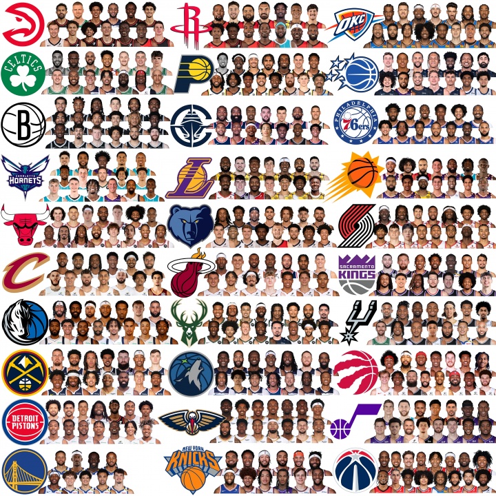 勇士亮了！NBA30隊最新完整陣容大圖來了！看看你的主隊！