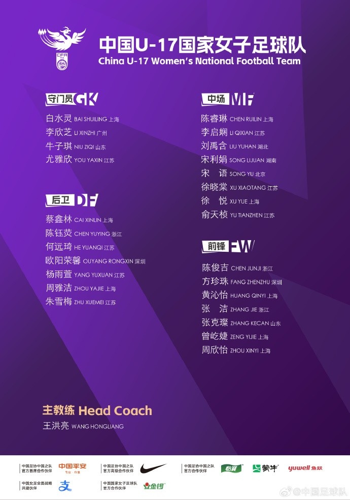 U17女足將在摩洛哥組織第七期集訓(xùn)，并參加U17女足世界杯